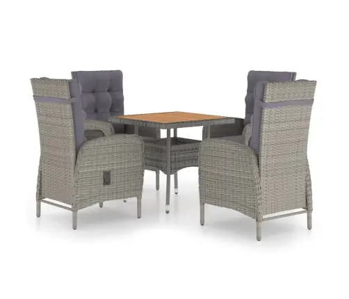 5-Daļīgs Dārza Mēbeļu Komplekts, Pe Rotangpalma, Akācijas Koks Vidaxl