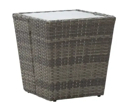 3-Osaline Aiamööblikomplekt, Polürotang Ja Klaas, Hall