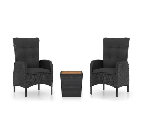 3-Daļīgs Bistro Mēbeļu Komplekts, Pe Rotangpalma, Akācijas Koks Vidaxl