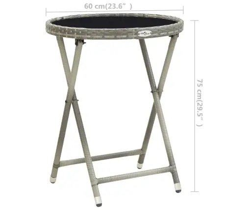 Bistro Komplektas, 3 Dalių, Pilkas, Poliratanas Ir Stiklas