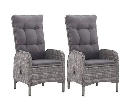 Bistro Komplektas, 3 Dalių, Pilkas, Poliratanas Ir Stiklas