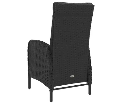 3-Daļīgs Bistro Mēbeļu Komplekts, Pe Rotangpalma, Stikls, Melns Vidaxl