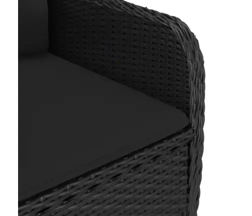 3-Daļīgs Bistro Mēbeļu Komplekts, Pe Rotangpalma, Stikls, Melns Vidaxl