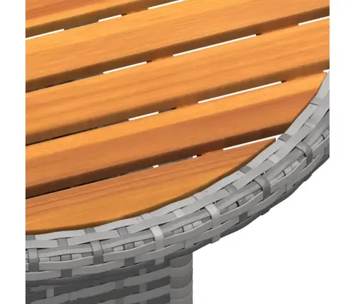 3-Daļīgs Dārza Bistro Mēbeļu Komplekts, Pe Rotangpalma, Pelēks Vidaxl