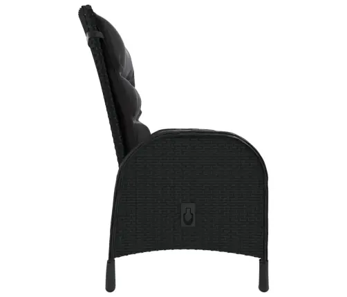 3-Daļīgs Bistro Mēbeļu Komplekts, Pe Rotangpalma, Melns Vidaxl