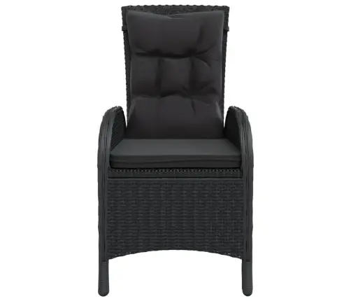 3-Daļīgs Bistro Mēbeļu Komplekts, Pe Rotangpalma, Melns Vidaxl