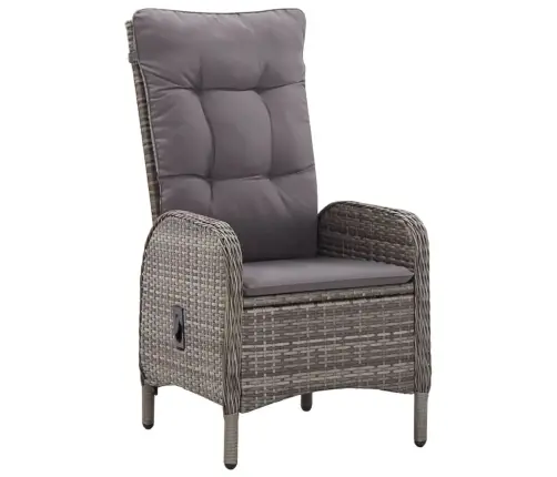 3-Daļīgs Dārza Bistro Mēbeļu Komplekts, Pe Rotangpalma, Pelēks Vidaxl