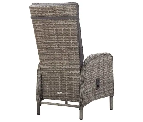 3-Daļīgs Dārza Bistro Mēbeļu Komplekts, Pe Rotangpalma, Pelēks Vidaxl