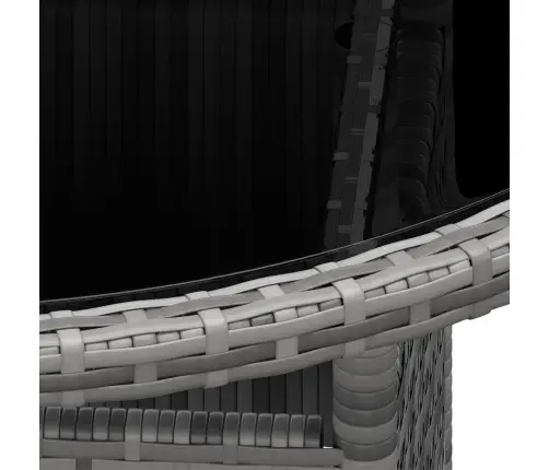 3-Daļīgs Dārza Bistro Mēbeļu Komplekts, Pe Rotangpalma, Pelēks Vidaxl