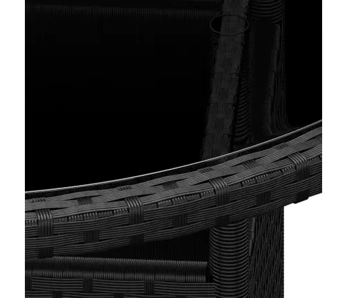 3-Daļīgs Bistro Mēbeļu Komplekts, Pe Rotangpalma, Melns Vidaxl