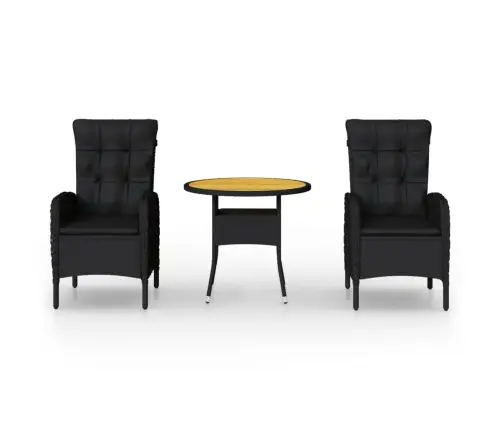 3-Osaline Aia Bistrookomplekt, Polürotang, Must