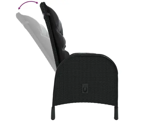 5-Daļīgs Dārza Bistro Mēbeļu Komplekts, Melna Pe Rotangpalma Vidaxl