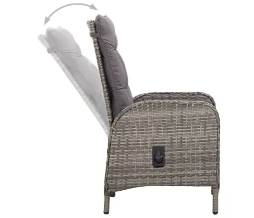 Sodo Valgomojo Baldų Komplektas, 11 Dalių, Pilkas, Poliratanas