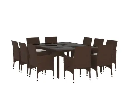 11-Osaline Aiamööbli Komplekt, Polürotang, Pruun