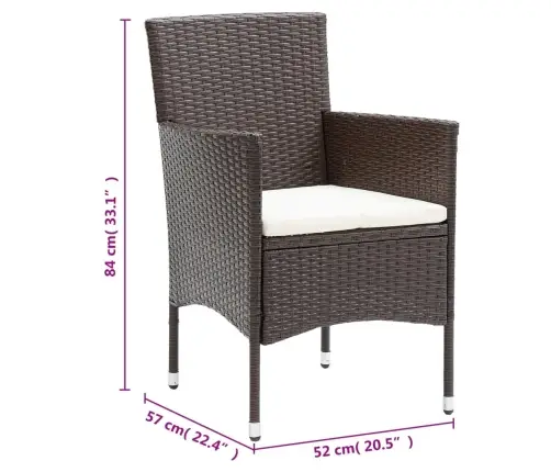 11-Osaline Aiamööbli Komplekt, Polürotang, Pruun