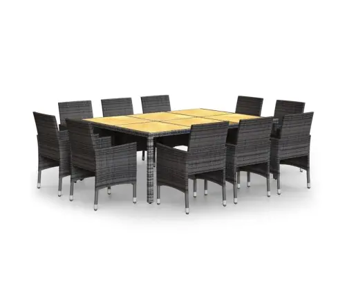 11-Osaline Aiamööbli Komplekt, Polürotang, Hall