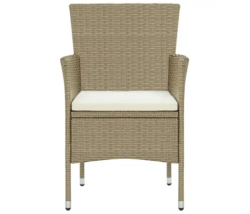 11-Daļīgs Dārza Mēbeļu Komplekts, Bēša Pe Rotangpalma Vidaxl