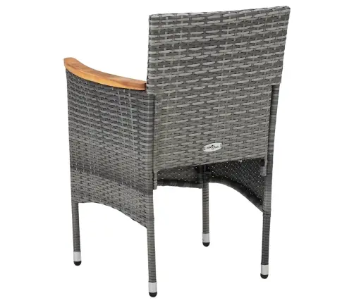 Sodo Valgomojo Baldų Komplektas, 11 Dalių, Pilkas, Poliratanas