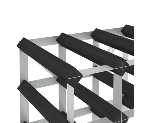 Vīna Pudeļu Plaukts 20 Pudelēm, Melns Priedes Masīvkoks Vidaxl