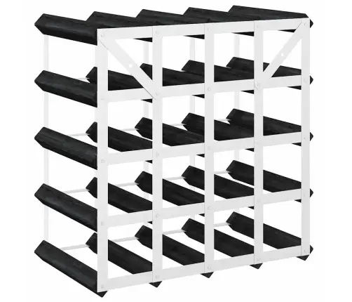 Vīna Pudeļu Plaukts 20 Pudelēm, Melns Priedes Masīvkoks Vidaxl