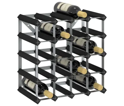 Vīna Pudeļu Plaukts 20 Pudelēm, Melns Priedes Masīvkoks Vidaxl