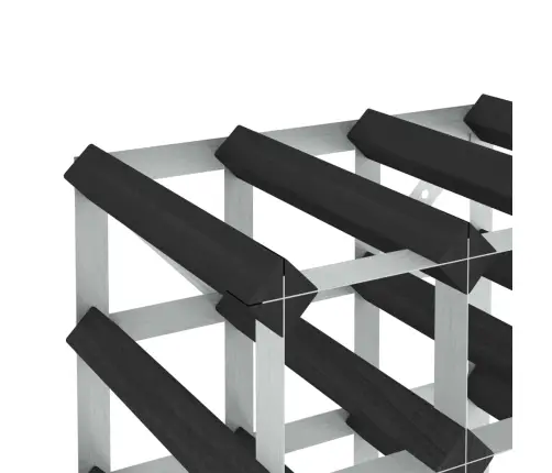 Stovas Vynui Skirtas 120 Butelių, Juodas, Pušies Masyvas