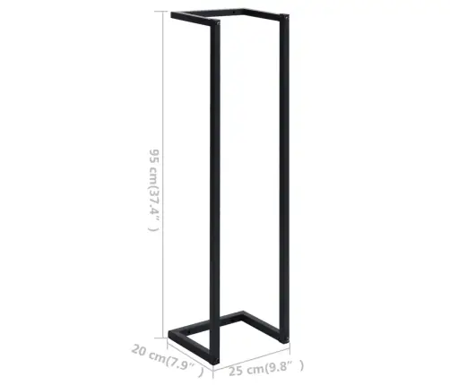 Rankšluosčių Kabykla, Juodos Spalvos, 25X20X95cm Geležis