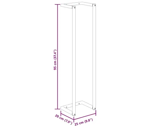 Rankšluosčių Kabykla, Juodos Spalvos, 25X20X95cm Geležis