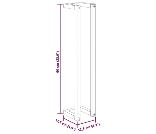 Rankšluosčių Kabykla, Juodos Spalvos, 12,5X12,5X60cm Geležis