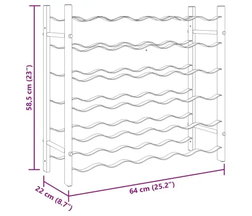 Vīna Pudeļu Plaukts 36 Pudelēm, Melna Dzelzs Vidaxl