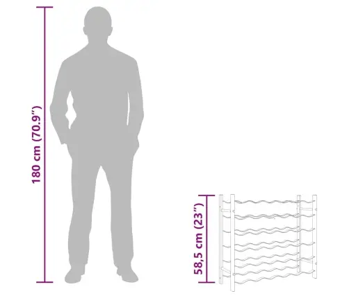 Vīna Pudeļu Plaukts 36 Pudelēm, Melna Dzelzs Vidaxl