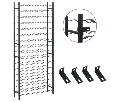 Vīna Pudeļu Plaukts 96 Pudelēm, Melna Dzelzs Vidaxl