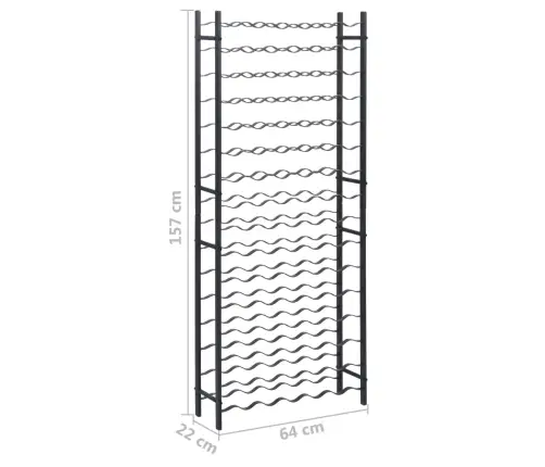 Vīna Pudeļu Plaukts 96 Pudelēm, Melna Dzelzs Vidaxl