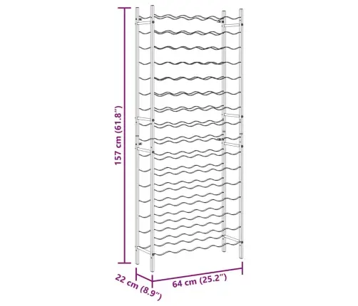 Vīna Pudeļu Plaukts 96 Pudelēm, Melna Dzelzs Vidaxl