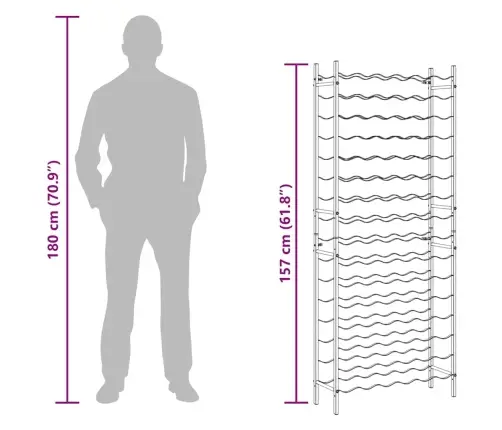 Vīna Pudeļu Plaukts 96 Pudelēm, Melna Dzelzs Vidaxl