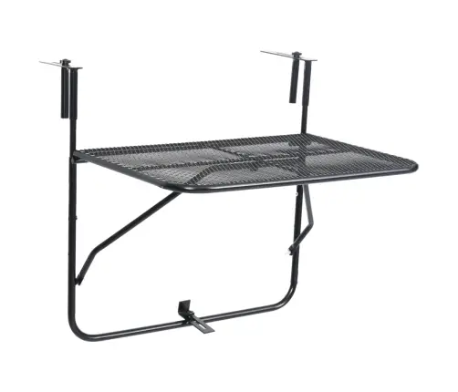 Balkona Galdiņš, Melns, 60X40 Cm, Tērauds Vidaxl