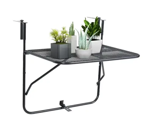 Balkona Galdiņš, Melns, 60X40 Cm, Tērauds Vidaxl