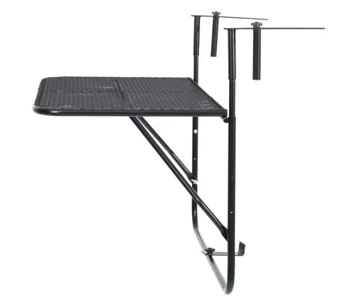 Balkona Galdiņš, Melns, 60X40 Cm, Tērauds Vidaxl