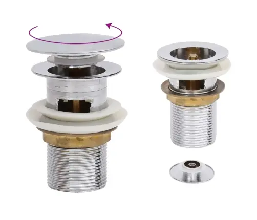 Lükatav Äravool Koos Ülevoolufunktsiooniga Kroom 6,4X6,4X9,1 Cm