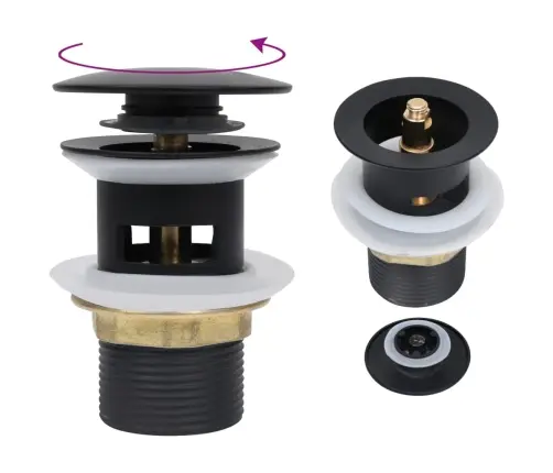 Lükatav Äravool Koos Ülevoolufunktsiooniga Must 6,4X6,4X9,1 Cm