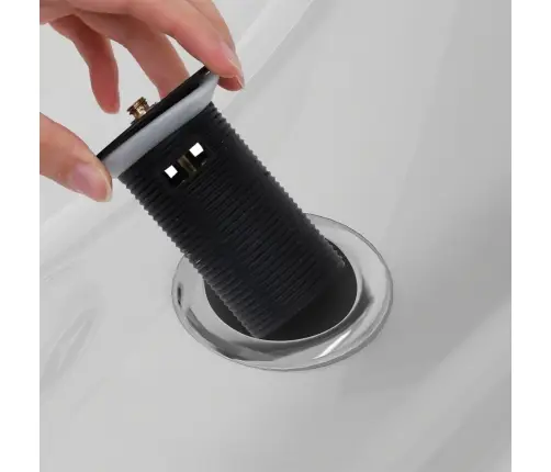 Lükatav Äravool Koos Ülevoolufunktsiooniga Must 6,4X6,4X9,1 Cm