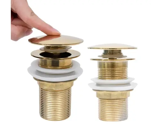 Lükatav Äravool Ülevoolufunktsioonita Kuldne 6,4X6,4X9,1 Cm