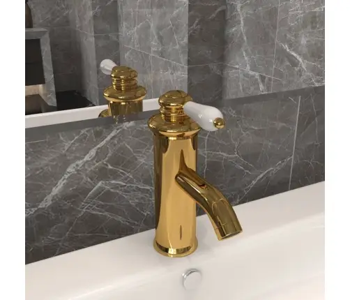 Vannasistabas Izlietnes Jaucējkrāns, Zelta Krāsā, 130X180 Mm Vidaxl