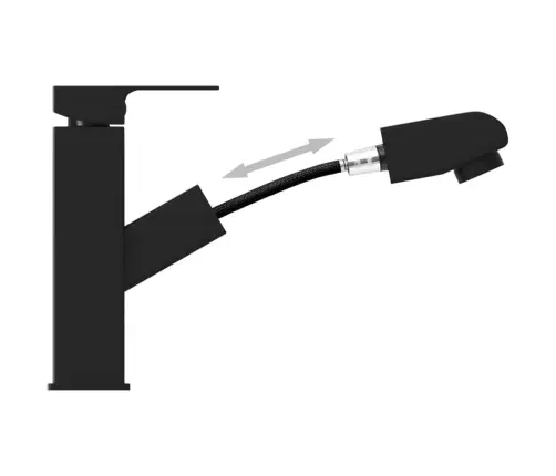 Vonios Kambario Maišytuvas, Juodas, 157X172Mm, Ištraukiamas