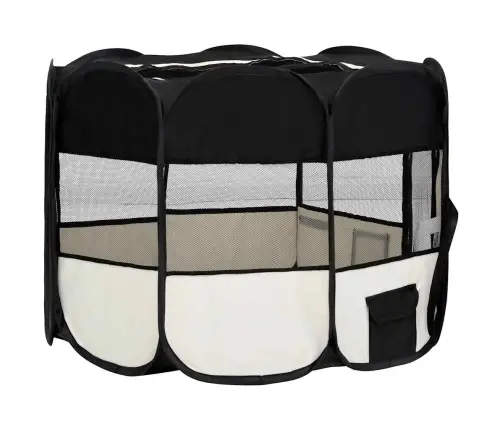 Sulankstomas Aptvaras Šunims Su Krepšiu, Juodas, 90X90X58Cm
