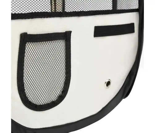 Sulankstomas Aptvaras Šunims Su Krepšiu, Juodas, 90X90X58Cm