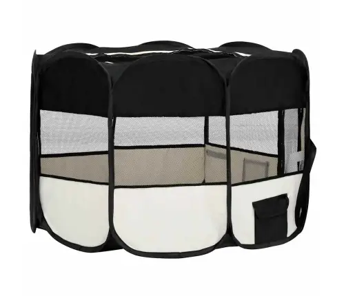 Saliekama Suņu Sētiņa, Ar Somu, Melna, 125X125X61 Cm Vidaxl