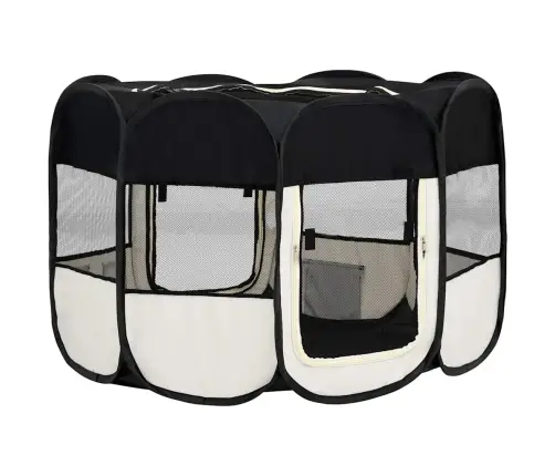 Saliekama Suņu Sētiņa, Ar Somu, Melna, 125X125X61 Cm Vidaxl