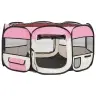 Sulankstomas Aptvaras Šunims Su Krepšiu, Rožinis, 145X145X61Cm