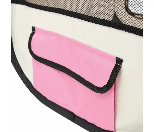 Sulankstomas Aptvaras Šunims Su Krepšiu, Rožinis, 145X145X61Cm